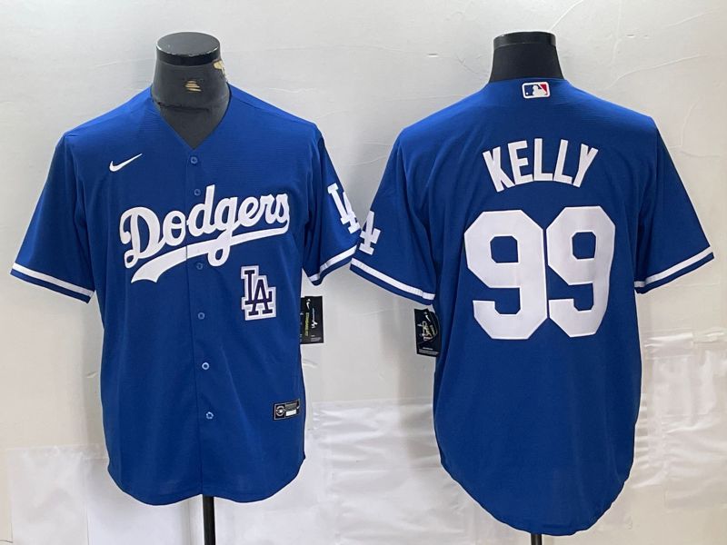 Men Los Angeles Dodgers 99 Kelly Blue Nike Game MLB Jersey style 4